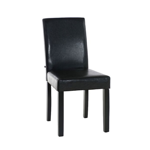 Ruokapöydän tuoli x1 moderni muotoilu PVC ruskea ja jalat musta puu 10_0002026 kastanj