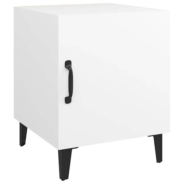 Natbord med skab med dør 40 x 40 x 50 cm i hvid ingenieurtræ DEC033433 Vit