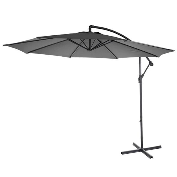 Parasol sport skydd mot sol Ø 3m lutbar polyester/stål 11kg grå utan stöd Grå