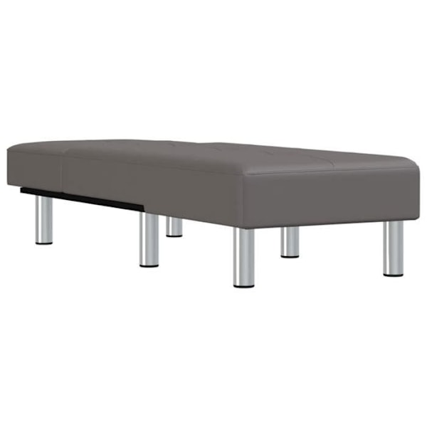 Meridienne chaise longue sisätiloihin, kolme muunneltavaa asentoa, harmaa PVC DEC026192 Grå