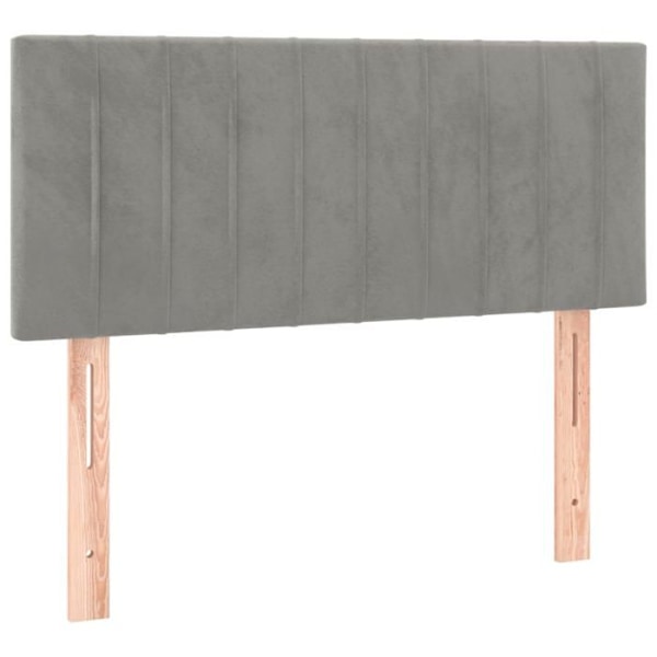 Hovedgærde - TDL - 100 x 200 cm - Lyst grå velour - Elegant design - Ikke aftageligt