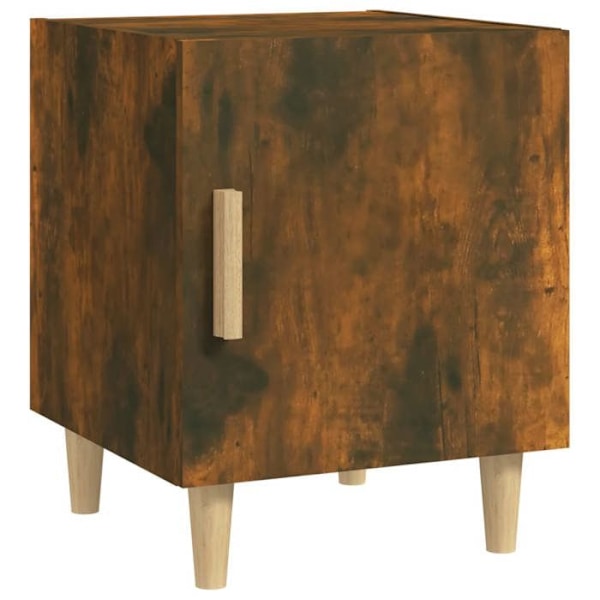 Set med 2 sängbord med förvaringsutrymme med dörr 40 x 40 x 50 cm i brunt ingenjörsträ DEC035154 kastanj