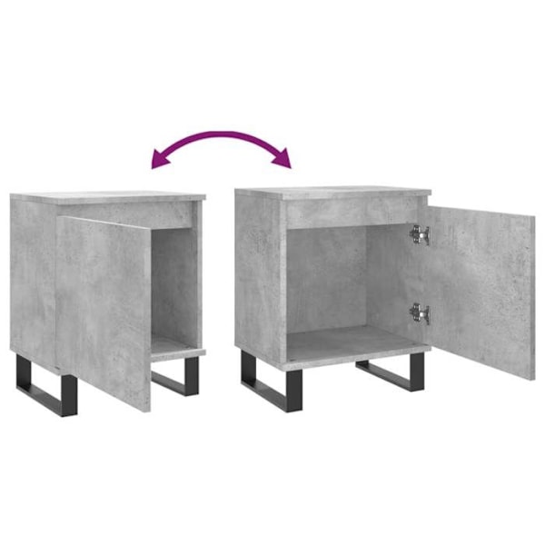 Sæt af to natborde med skab med dør 40 x 30 x 50 cm grå ingeniørtræ DEC035356 kastanj