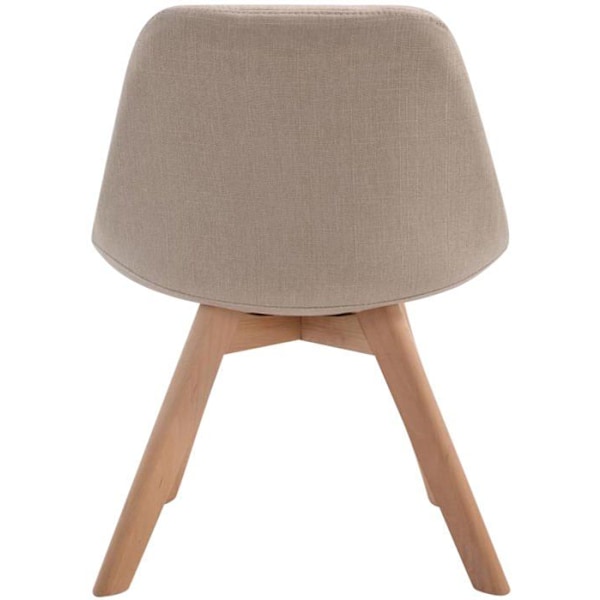 Matstol x1 skandinavisk design i creme tyg och med 4 ben i ljus trä 10_0003274 kastanj