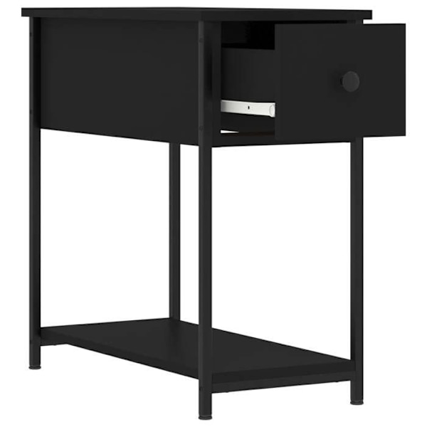 Sæt af 2 natborde med skuffe og hylde 30 x 60 x 60 cm sort ingeniørtræ DEC035457 kastanj