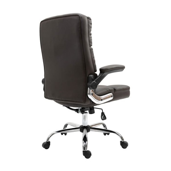 Ställbar svängbar kontorsstol i brun syntet med ergonomisk form