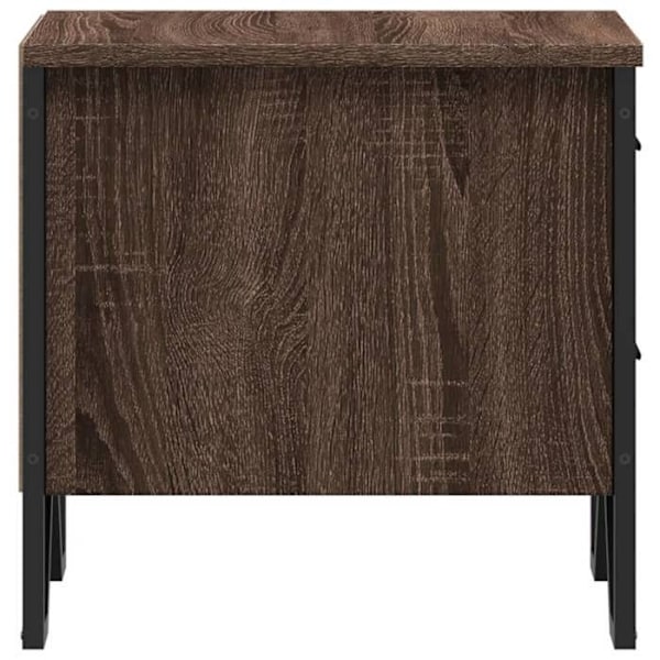 Sæt af 2 natbord med skab med dør 40 x 30 x 40 cm ingeniørtræ brun og metal DEC035835 kastanj