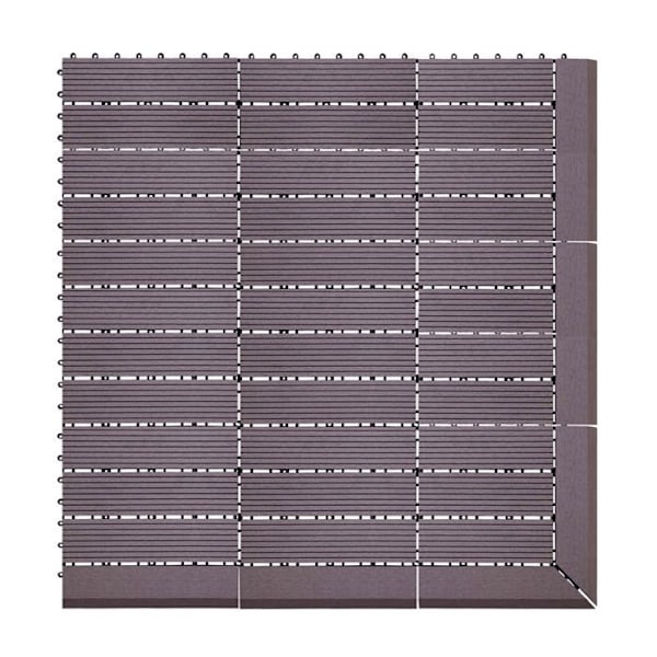 Terrassilaatat 11 puun näköistä WPC:tä 30 x 30 klipsattava 1m² parvekkeelle puutarhaan ja ulkoalueille