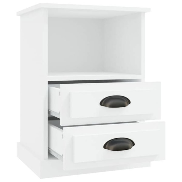 Set med 2 sängbord med lådor och öppet fack 43 x 36 x 60 cm vit ingenjörsträ DEC034968 Vit