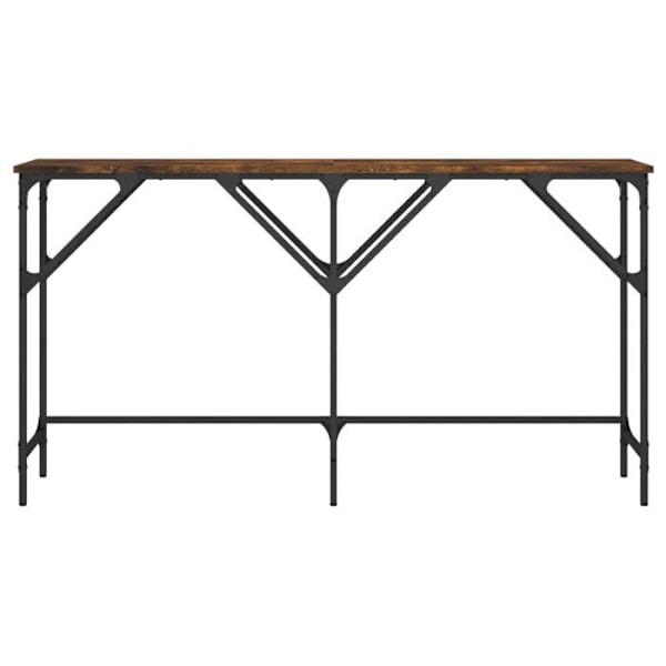 Toiminnallinen ja tyylikäs konsoli-pöytä, koko 140 x 29 x 75 cm, ruskea engineered wood ja metalli DEC031784 kastanj
