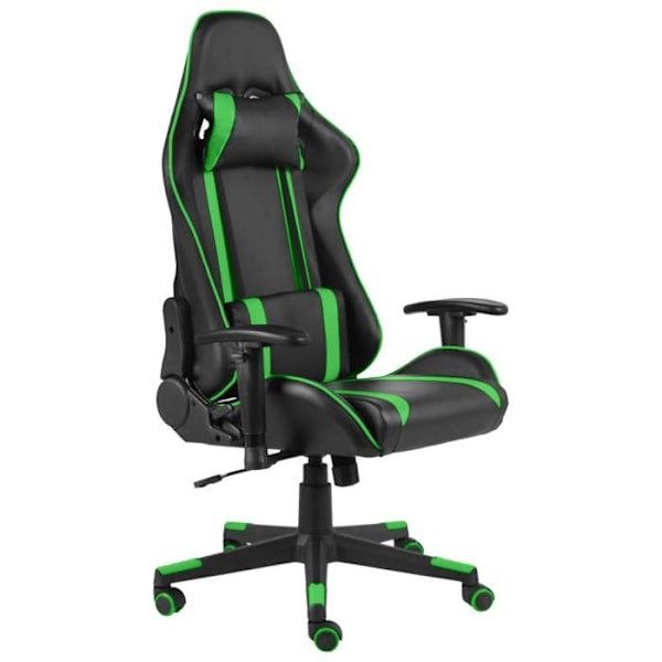 Kontorstol gaming på hjul med drejelige armlæn i grøn PVC DEC026054 Grön