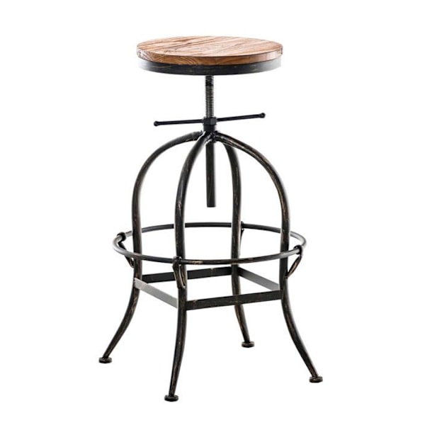 Barstol hög x1 industriell design justerbar höjd i brun metall 10_0005400 Brons