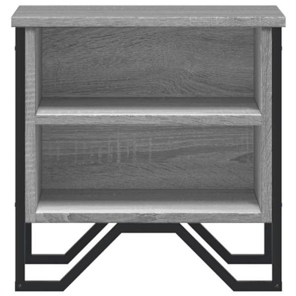 Nattbord med hylder 40 x 30 x 40 cm grå ingeniørtræ DEC034600 kastanj