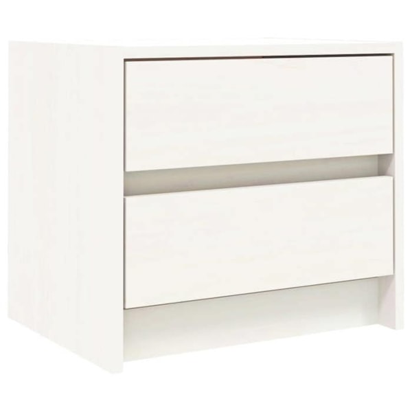 Sæt af 2 sengeborde med to skuffer 40 x 31 x 35,5 cm hvidt fyrretræ DEC034901 Vit