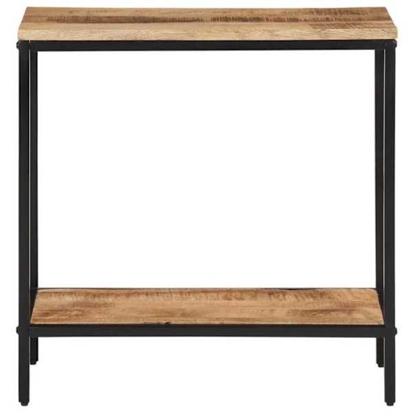 Funktionel og stilfuld konsolbord med hylder 70 x 35 x 70 cm i rå massiv mangotræ og jern DEC031568 kastanj