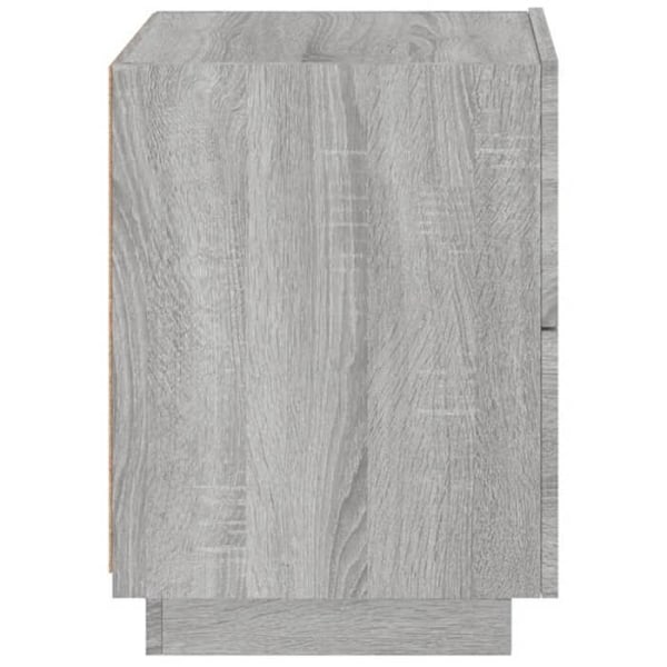 2 kpl yöpöytiä laatikoilla ja LED-valaistuksella, mitat 45 x 40 x 55 cm, harmaa engineering-puu DEC032864 kastanj