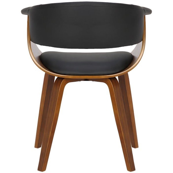 2 kpl retro-design ruokailutilan tuoleja, ruskea puurakenne ja musta PVC-istuin 10_0001686 kastanj