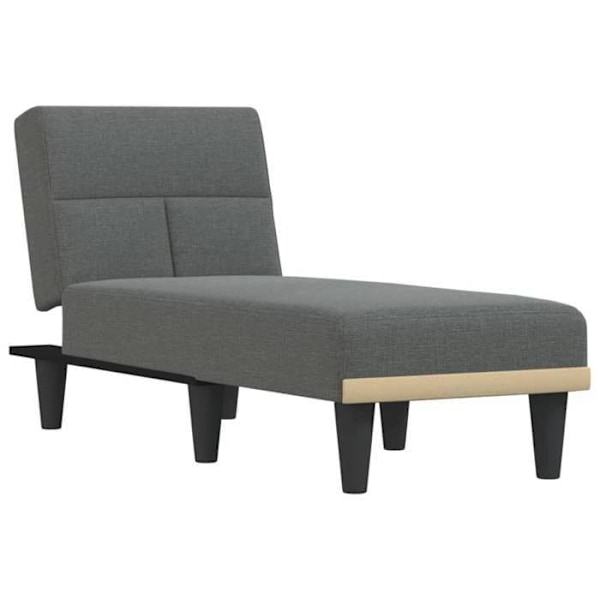 Meridienne chaise longue för inomhus tre positioner omvandlingsbara i mörkgrått tyg DEC026179 Grå
