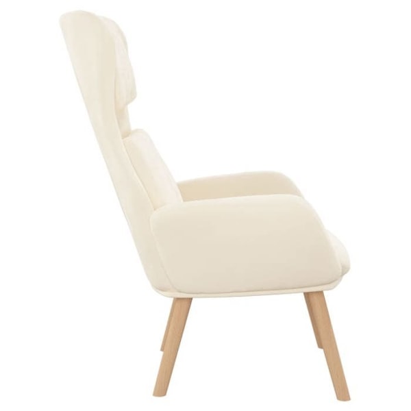 Lounge stol sofa værelse moderne design i creme velour DEC026638 Grädde
