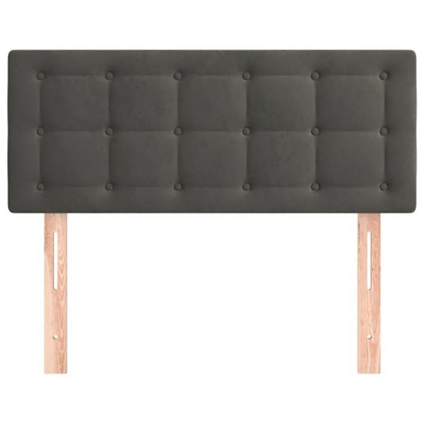 Hovedgærde til seng, soveværelse, møbel 90 x 5 x 78/88 cm, mørkegrå fløjl TDL0203164 Grå