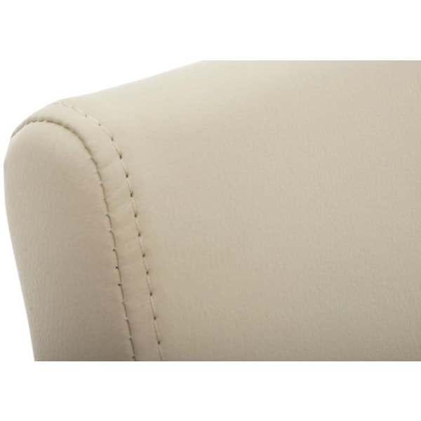 Sæt med 2 spisestole i stilren PVC creme og rustfrit stål 10_0001611 Grädde
