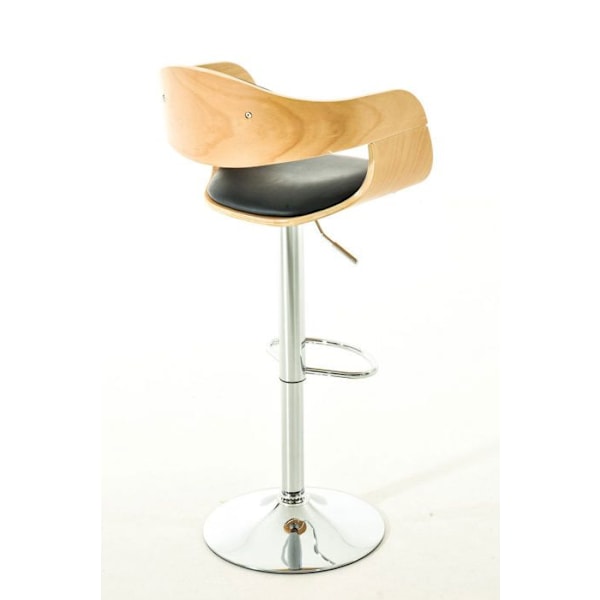 Bekväm barstol i modern design i svart trä och syntetmaterial