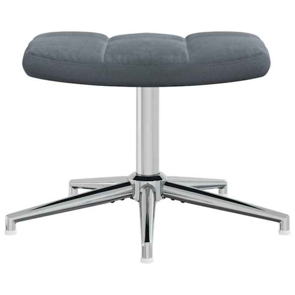 Lounge fåtölj designad soffa med fotpall i mörkgrå sammet DEC026593 Grå