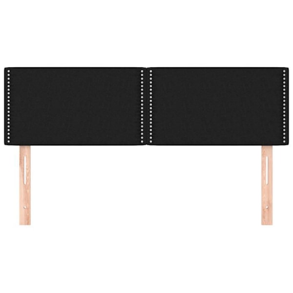 Hovedgærde til seng til soveværelse møbel i 2 dele 72 x 5 x 78/88 cm sort stof TDL0206258 Svart