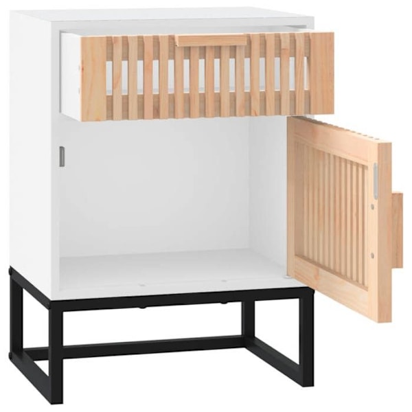 Sæt af 2 natborde med skuffe og rum med dør 40 x 30 x 55,5 cm ingeniørtræ og jern DEC035780 kastanj