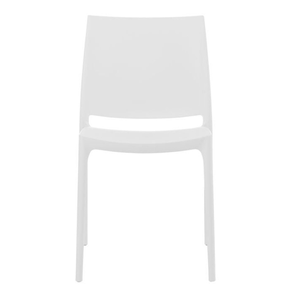 Hvid plast have stol med enkelt design, stabelbar