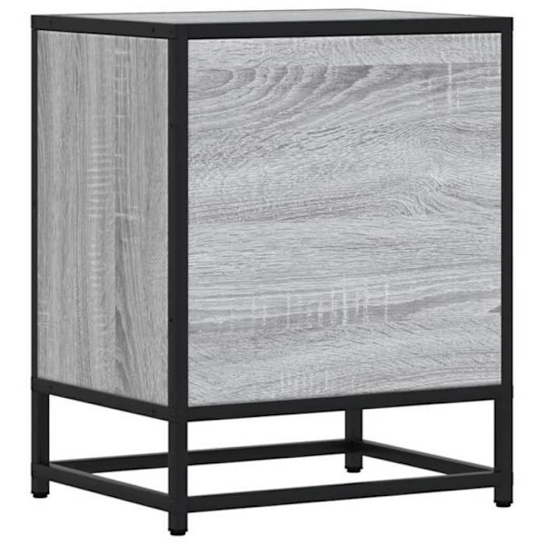 Sæt med 2 natborde med 1 skuffe og 1 rum 40 x 31 x 50 cm engineering træ grå DEC035671 kastanj