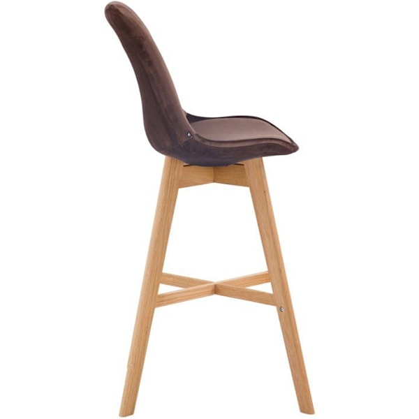 Sæt med 2 barstole i moderne design i brun fløjl