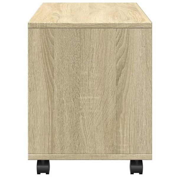"Bordkonsol med funktionell design på hjul 72 x 33 x 42,5 cm ingenjörsträ färg ek DEC031387" kastanj
