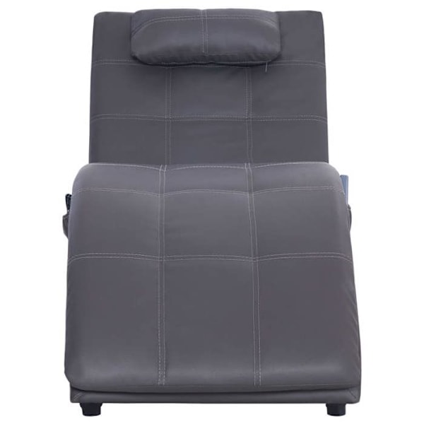 Meridienne chaise longue för inomhus med massagefunktion och grått PVC-kudde DEC026132 Grå