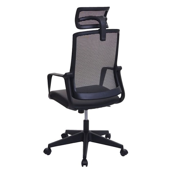 Kääntyvä toimistotuoli, ergonominen niska-tuki, synteettinen ja musta mesh-kangas