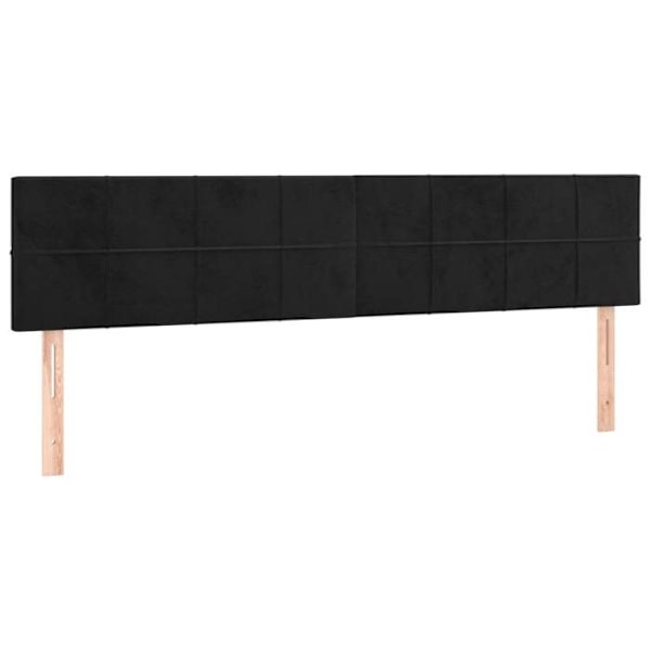 Hovedgærde - Klassisk - 80x5x78/88 cm - Sort velour - 2 dele - Elegant design Svart