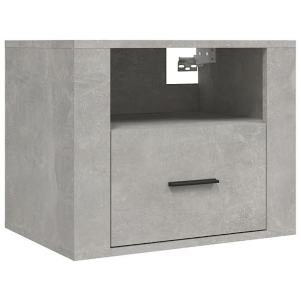 Væghængt natbord med skuffe og åbent rum 50 x 36 x 40 cm grå ingeniørtræ DEC034303 kastanj