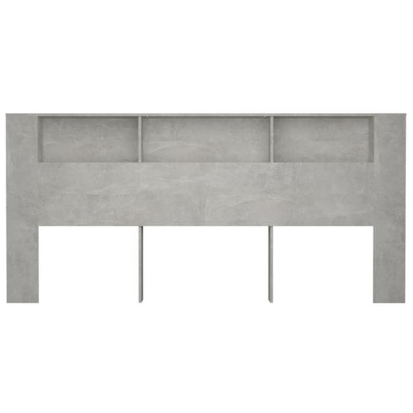 Huvudgavel med förvaring, sängaccessoar, sängbord, hylla 220 x 18,5 x 104,5 cm MDF grå TDL0200030