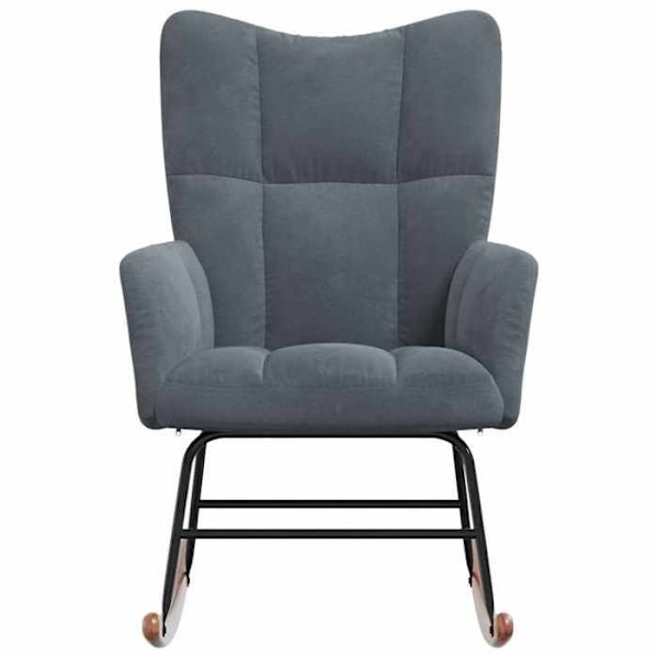 Grått plysch babystol med gungande och vadderad design för vardagsrum DEC028995 Grå