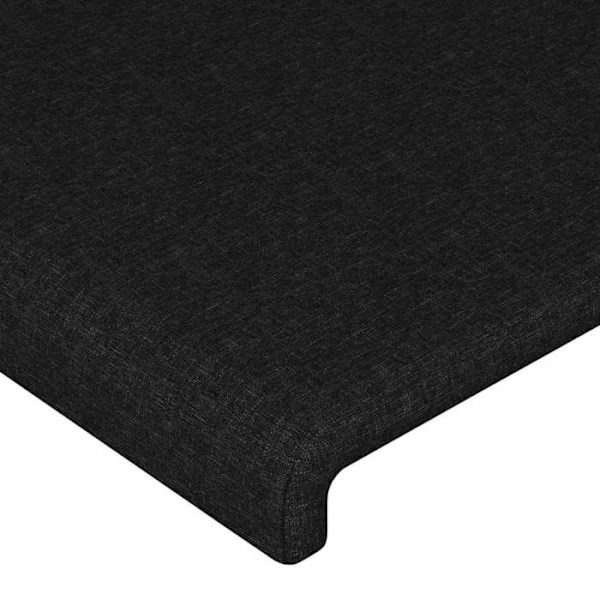Hovedgærde til soveværelse med sidekant 83 x 16 x 118/128 sort stof