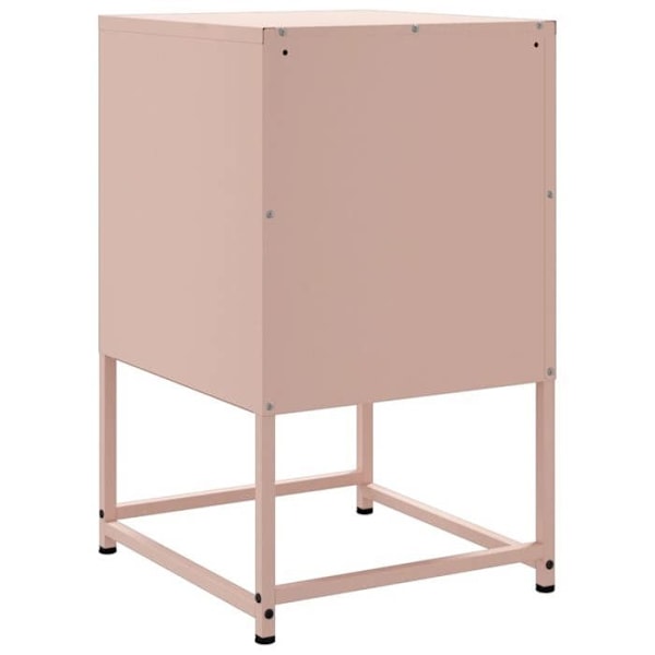 Yöpöytä kahdella laatikolla 36 x 39 x 60,5 cm vaaleanpunainen teräs DEC034564 Rosa