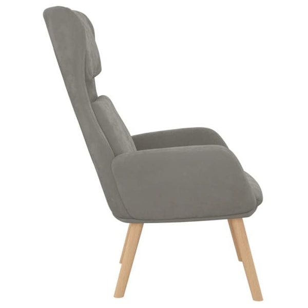 Modern design lounge chair in light grey velvet DEC026675 Grå