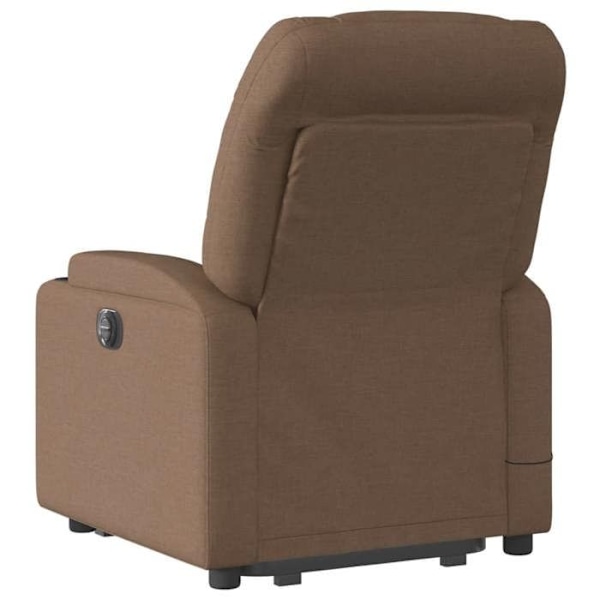 Massagestol med elektrisk lyftfunktion och lutningsfunktion i brunt tyg DEC027791 kastanj