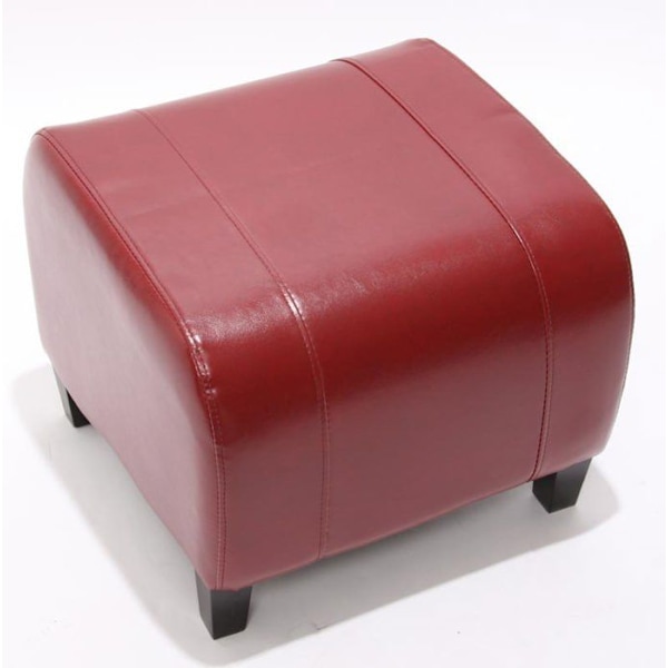 Tabouret siddende kubepuf læder + syntetisk 37x45x47 cm rød 04_0005339 Röd