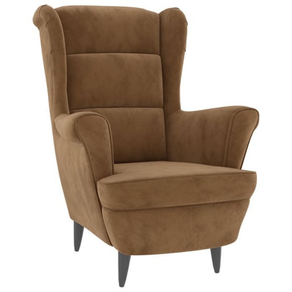 Lounge stol ekstra komfort design og moderne i brunt velour DEC028645 kastanj