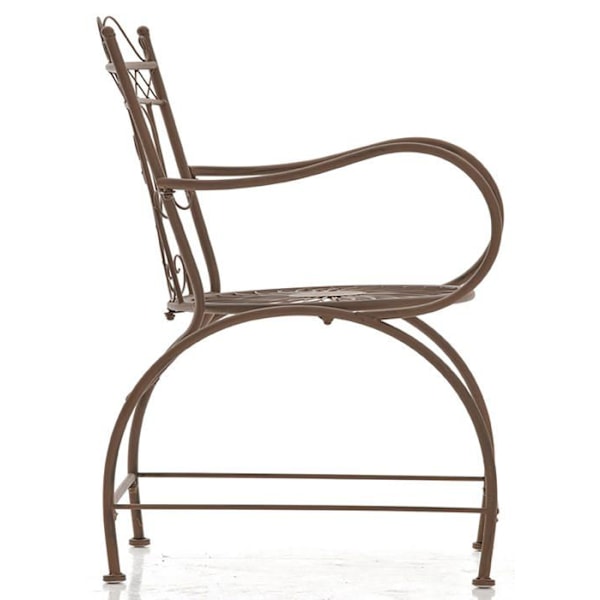 Sæt med 2 havestole med armlæn til balkon terrasse, rustik design i gammelbrunt metal 10_0002867 kastanj
