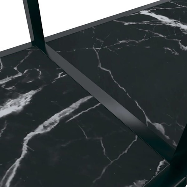 Konsolbord, praktisk til en organiseret entre 180 x 35 x 75,5 cm, hærdet glas og sort stål DEC032128 Svart