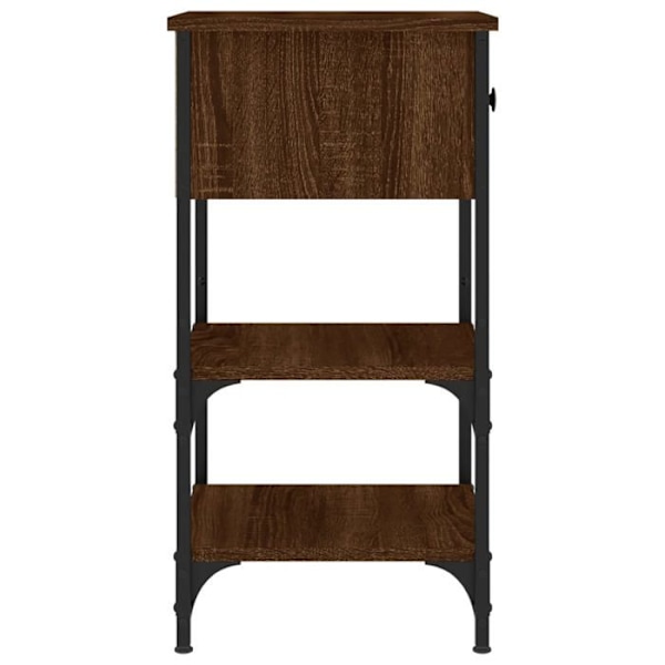 2 kpl yöpöytiä vetolaatikolla ja hyllyillä 34 x 36 x 70 cm ruskeaa puuinsinöörimuovia ja rautaa DEC035157 kastanj