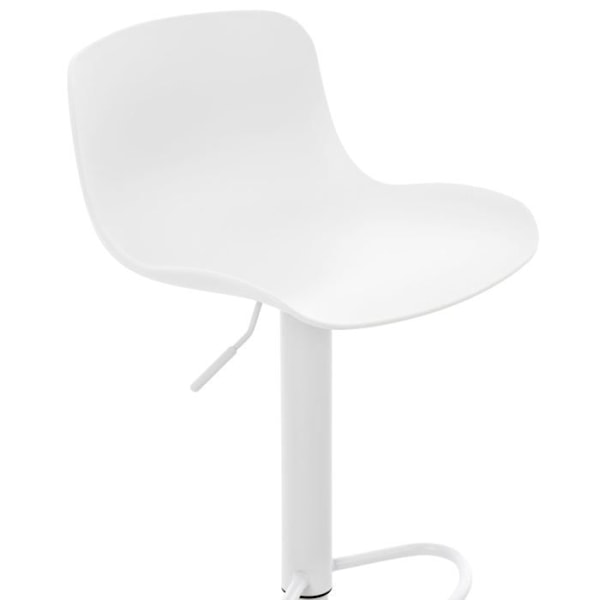 Set av 4 justerbara barstolar med svängbart sittande och vit plastsits, vitt metall 10_0004491 Vit