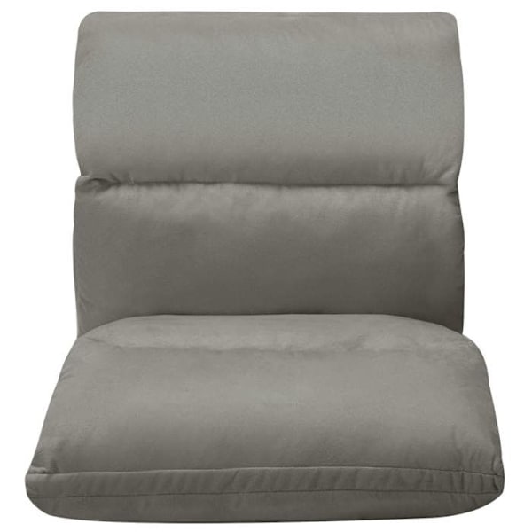 Fällbar justerbar golvfauteuil lång stol i mikrofiber grå DEC026235 Grå